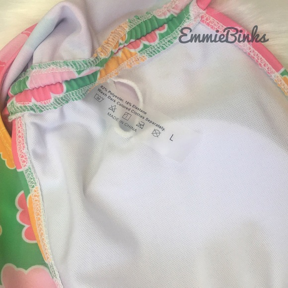 New 2 Piece Floral Drawstring Bead Accented Bikini Set - Picture 11 of 16